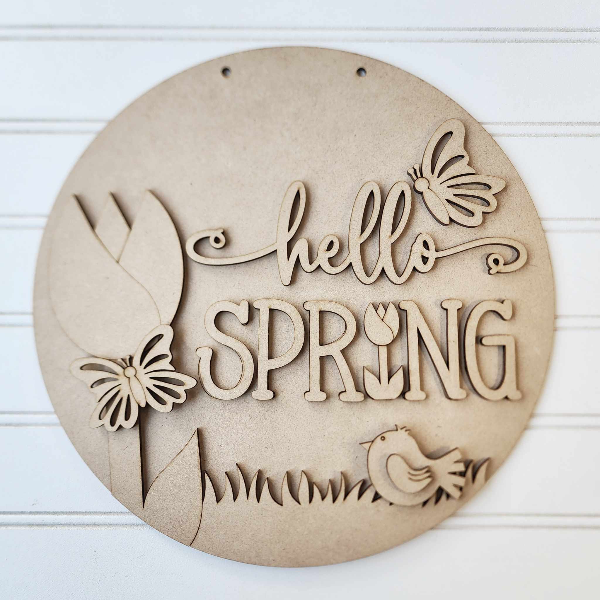 Hello Spring Round Door Hanger