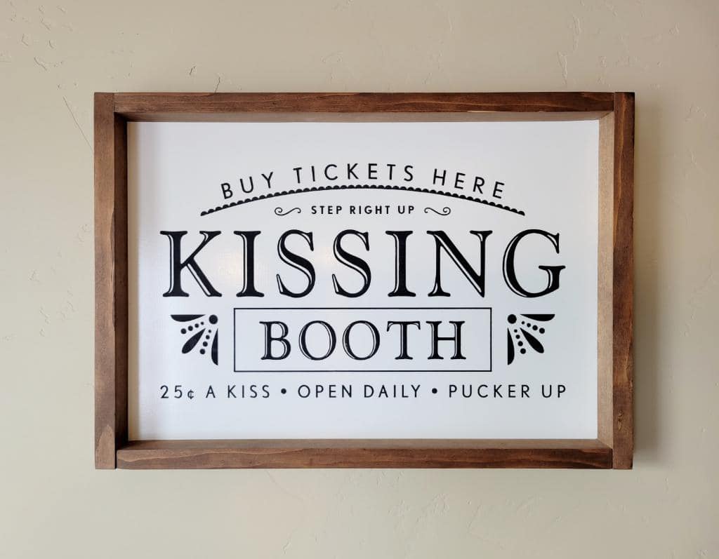 Kissing Booth Framed Sign